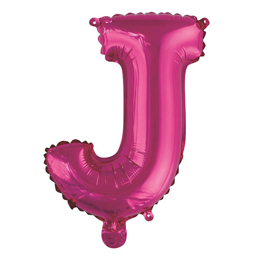 Hot Pink "J" Letter Foil Balloon (35cm)