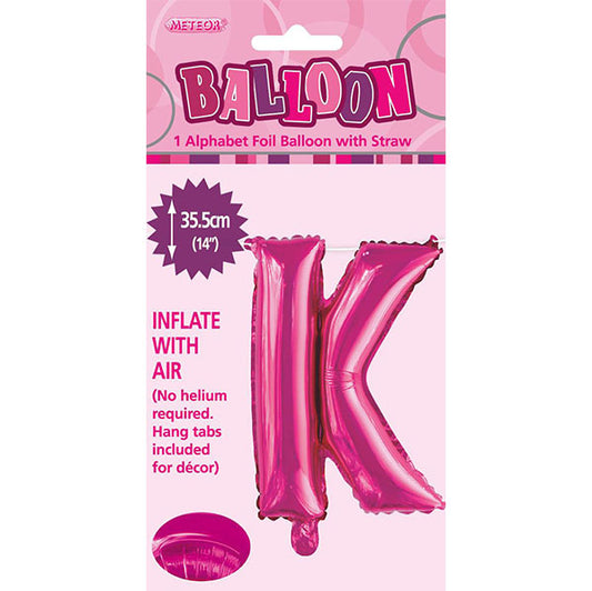 Hot Pink "K" Letter Foil Balloon (35cm)