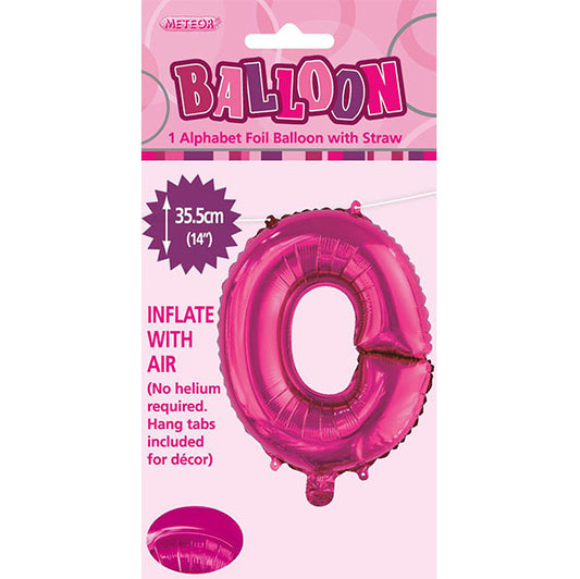 Hot Pink "O" Letter Foil Balloon (35cm)