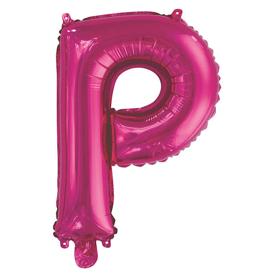 Hot Pink "P" Letter Foil Balloon (35cm)