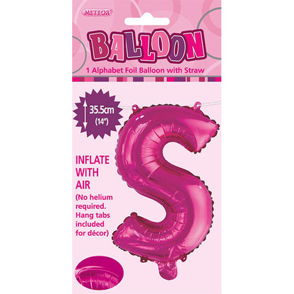 Hot Pink "S" Letter Foil Balloon (35cm)