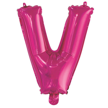 Hot Pink "V" Letter Foil Balloon (35cm)