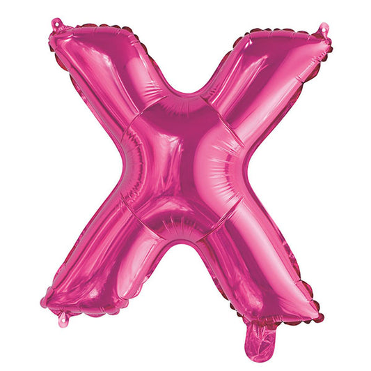 Hot Pink "X" Letter Foil Balloon (35cm)