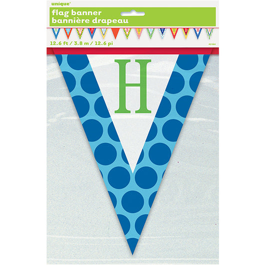 "Happy Birthday" Large Paper Flag Banner - 4.26m