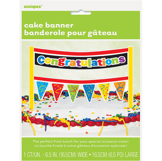 Confetti "Congratulations" Cake Banner (16.5cm)