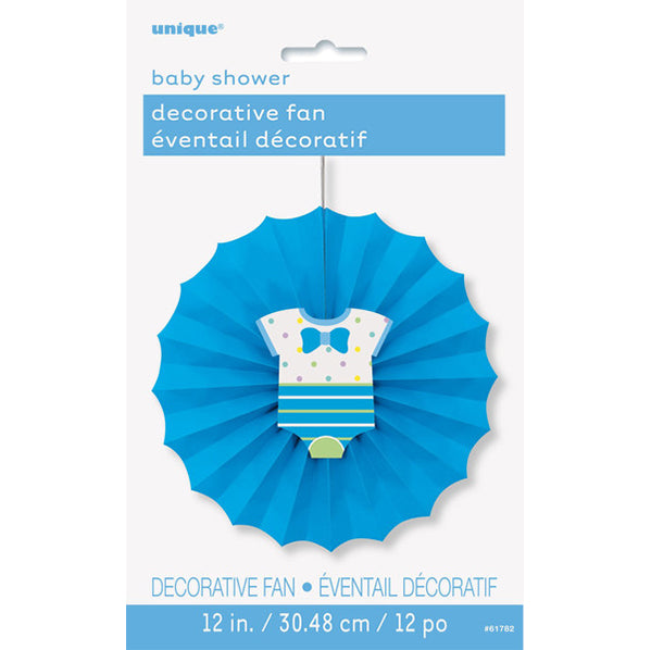 Blue Dot Baby Shower Decorative Fan