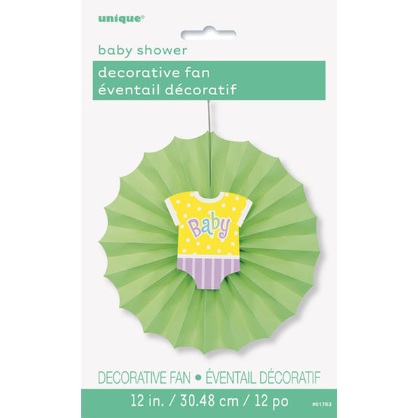 Polka Dot Baby Shower Decorative Fan