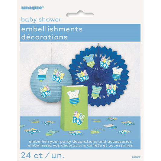 Blue Dots Baby Shower Embellishments Pack (Pack of 24)