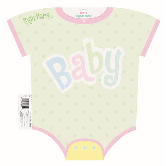 Polka Dots Baby Shower Sign Here Cutout