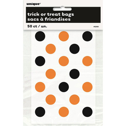 Dots Orange & Black Trick-Or-Treat Bags (Pack of 50)