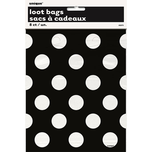 Dots Midnight Black Loot Bags (Pack of 8)