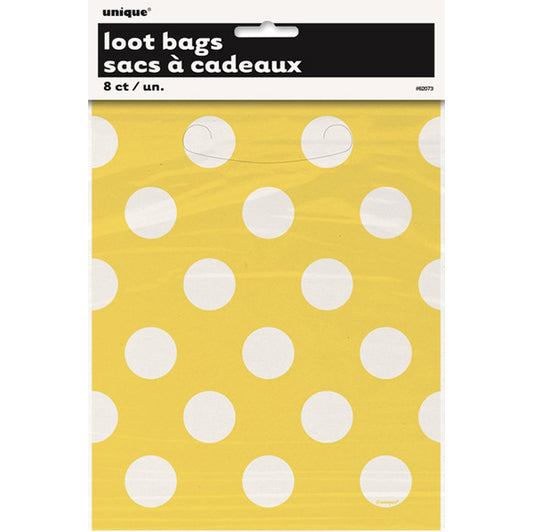 Dots Sunflower Yellow Loot Bags (Pack of 8)