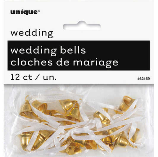 Gold Wedding Bells (Pack of 12)