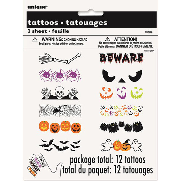 Halloween Finger Tattoos (Pack of 12)