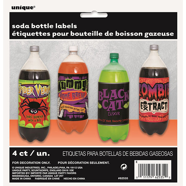 Halloween Soft Drink Labels (Pack of 4)