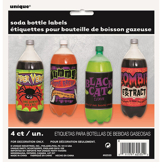 Halloween Soft Drink Labels (Pack of 4)