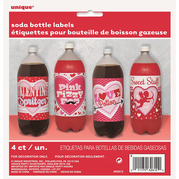 Valentine Soft Drink Labels (Pack of 4)