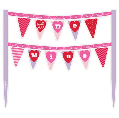 "Be Mine" Valentine Cake Banner (16.5cm)