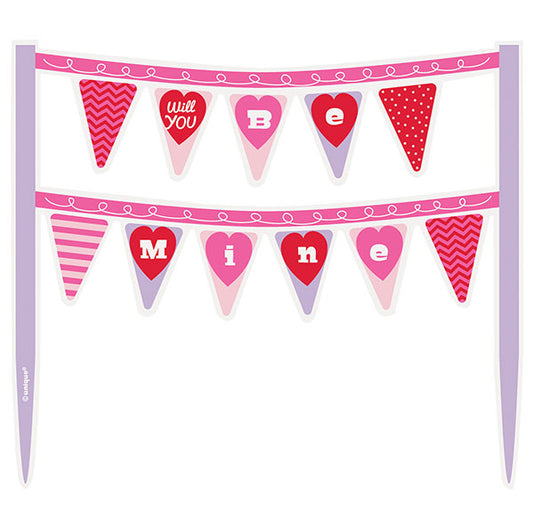 "Be Mine" Valentine Cake Banner (16.5cm)