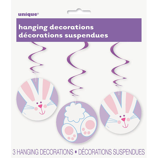 Bunny Hanging Swirl Decorations (Pack of 3)