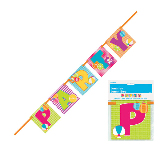 Summer Fun "Party" Block Banner - 0.83cm