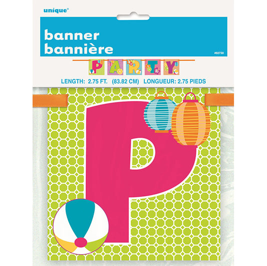 Summer Fun "Party" Block Banner - 0.83cm