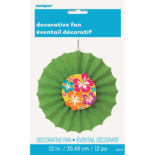 Luau Hibiscus Decorative Fan