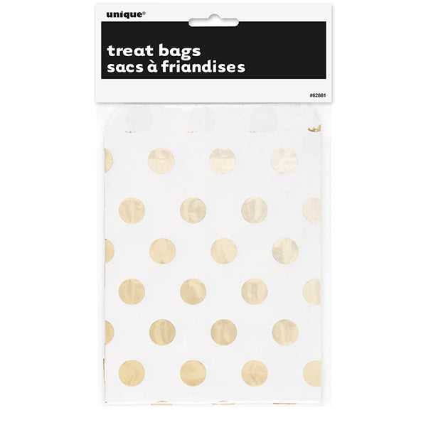 Treat Bags - Foil Dots Gold (Pack of 8)