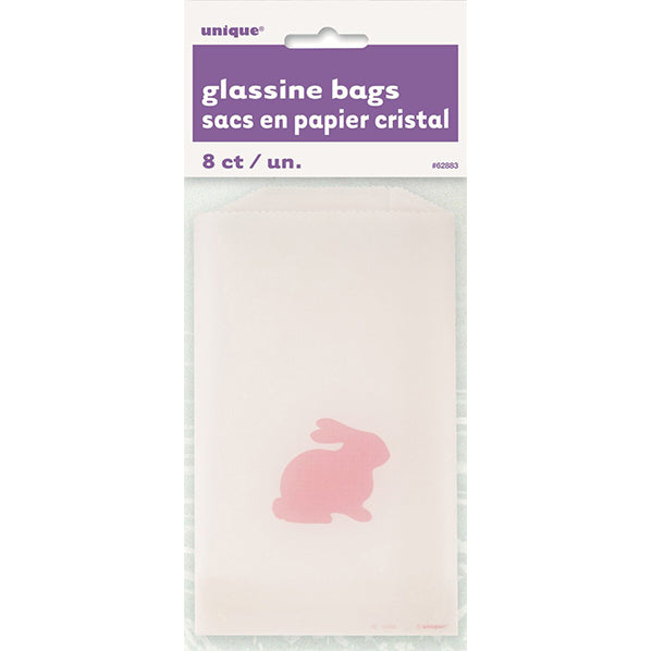 Pink Bunny Easter Glassine Treat Bags (Pack of 8)