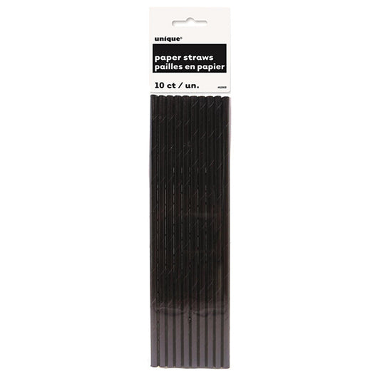 Black Foil Paper Straws (Pack of 10)