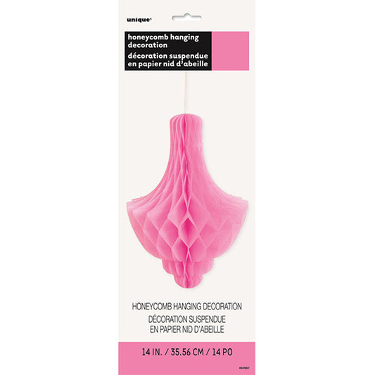 Chandelier Honeycomb Decoration - Hot Pink 35cm