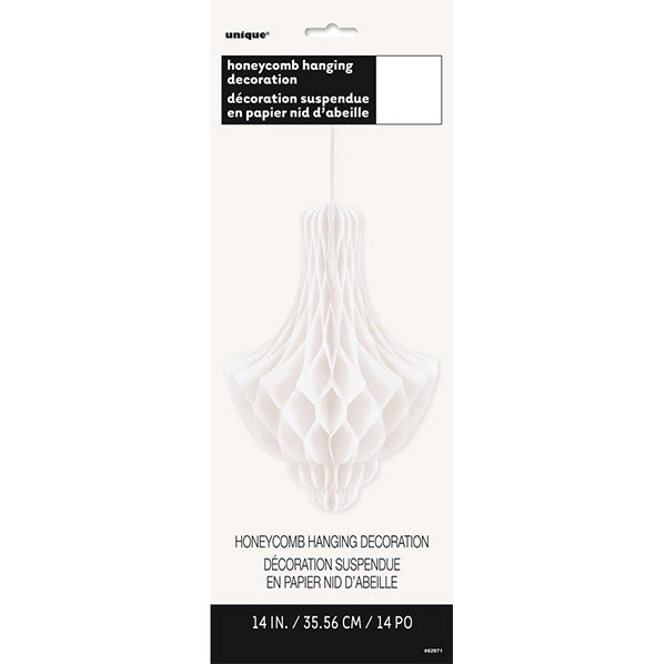 Chandelier Honeycomb Decoration - White 35cm