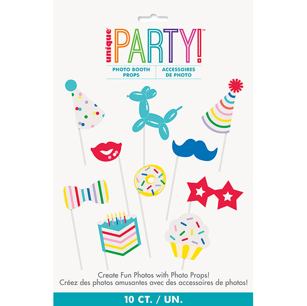 Selfie Photo Props - Birthday Balloon Cheer (Pack of 10)