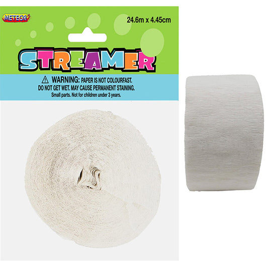 Crepe Streamer - Bright white