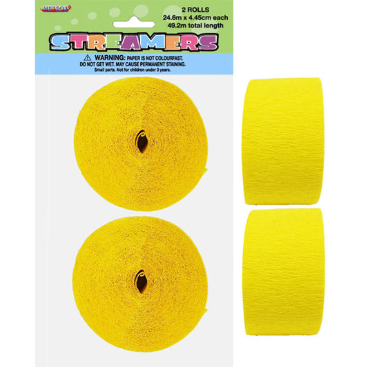 Crepe Streamers - Soft Yellow (Pack of 2)