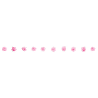 Tulle Pom Pom Garland - Pink (2.13m)