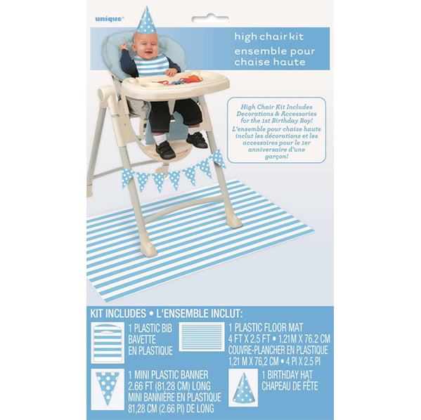 High Chair Kit - Blue Dots & Stripes