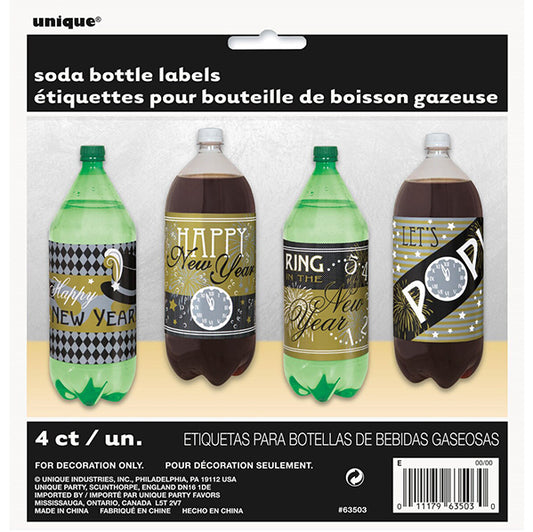 New Year Soft Drink Labels (Pack of 4)