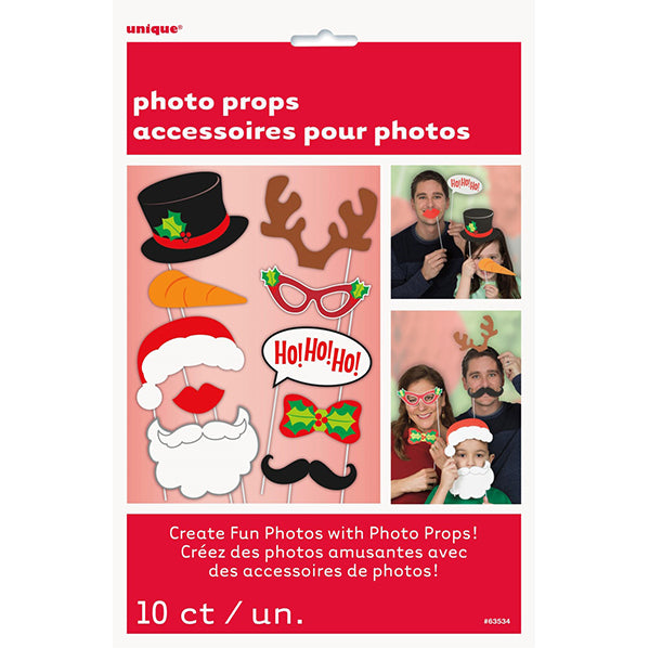 Selfie Photo Props - Christmas (Pack of 10)