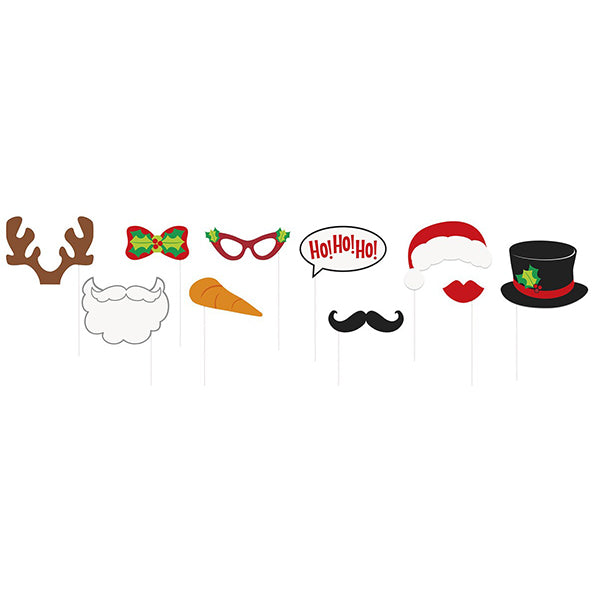 Selfie Photo Props - Christmas (Pack of 10)