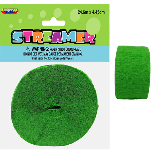 Crepe Streamer - Lime Green