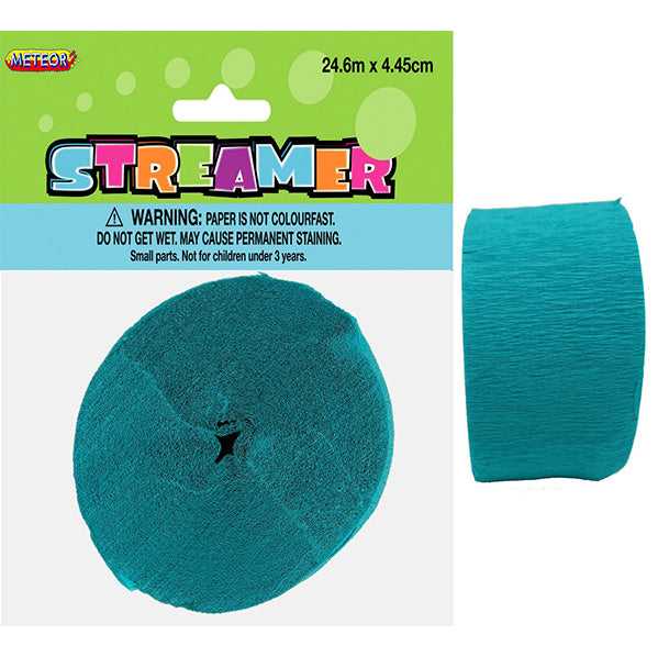 Crepe Streamer - Caribbean Teal