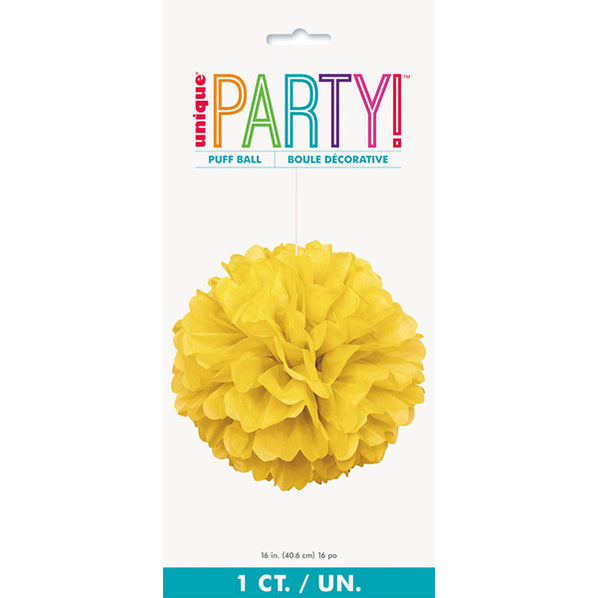 Puff Ball Decoration - Sunflower Yellow 40cm