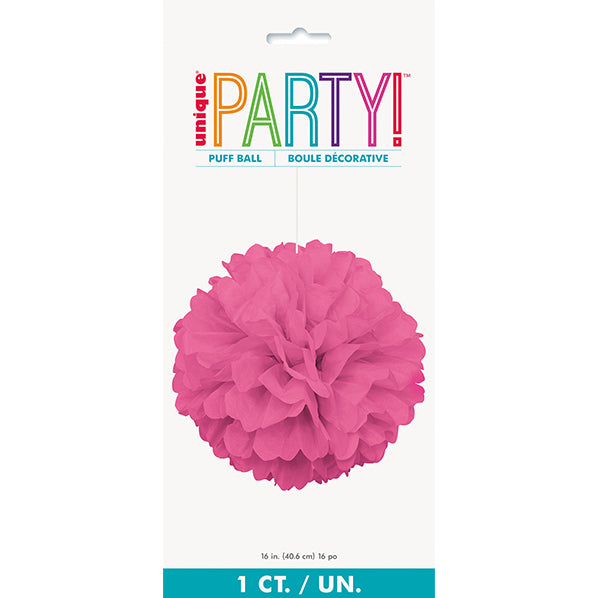 Puff Ball Decoration - Hot Pink 40cm