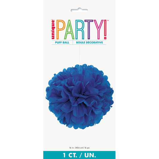 Puff Ball Decoration - Royal Blue 40cm