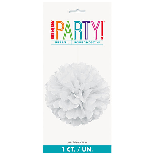 Puff Ball Decoration - Bright White 40cm