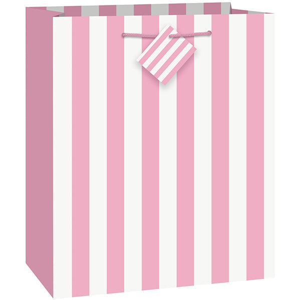 Large Gift Bag - Lovely Pink Stripes