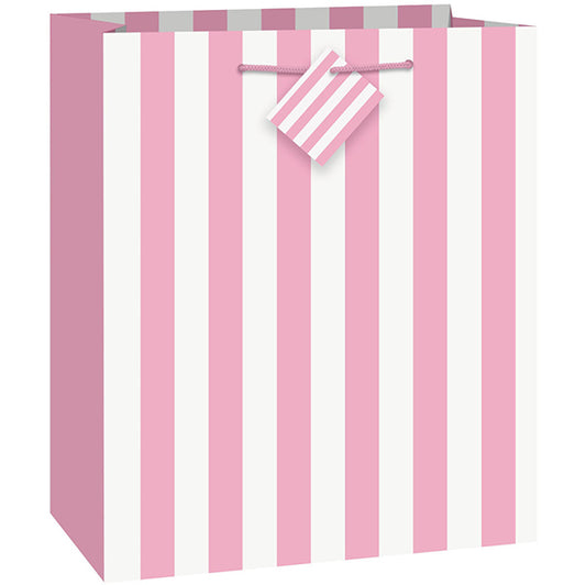 Large Gift Bag - Lovely Pink Stripes