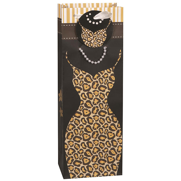 Wine Bag - Leopard Dress