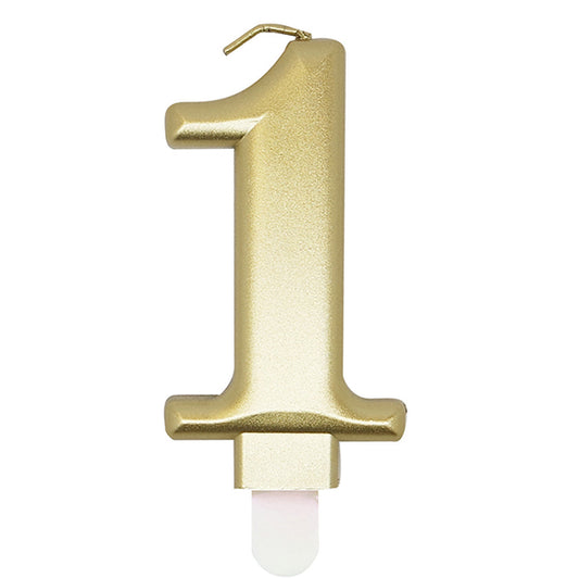 Metallic Gold Numeral Candle - 1